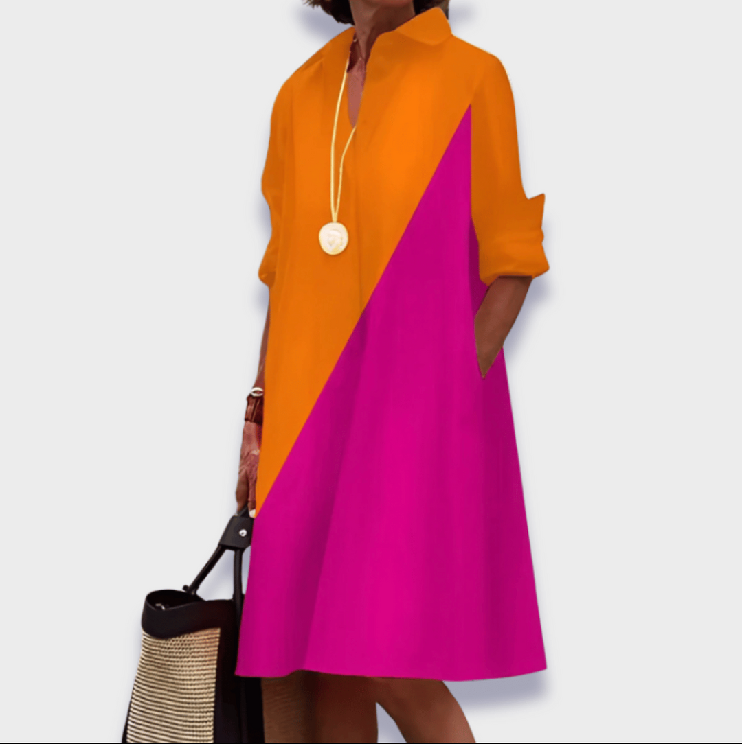 EMELYN – COLOURBLOCK SHIRT DRESS