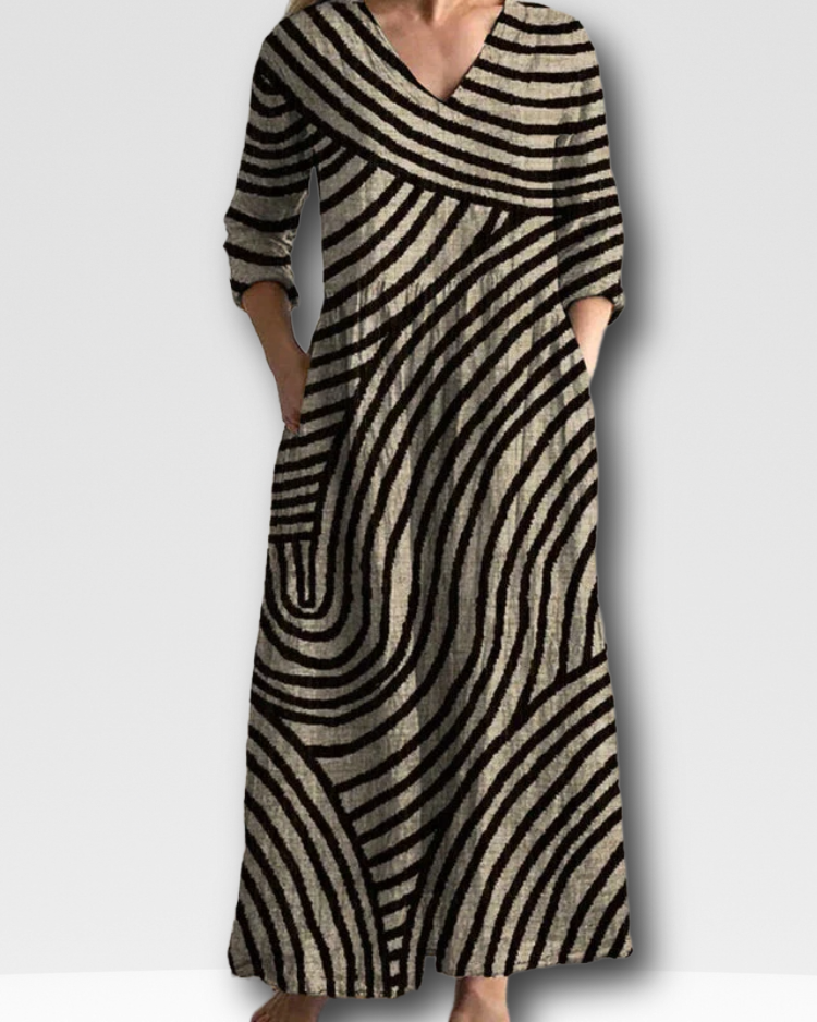 HAZEL - TIMELESS STRIPED MIDI DRESS