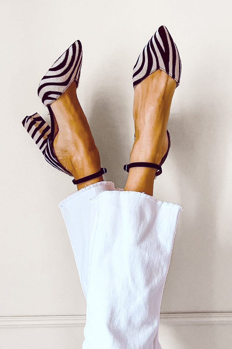 CARLENE – ZEBRA PRINT BLOCK HEEL