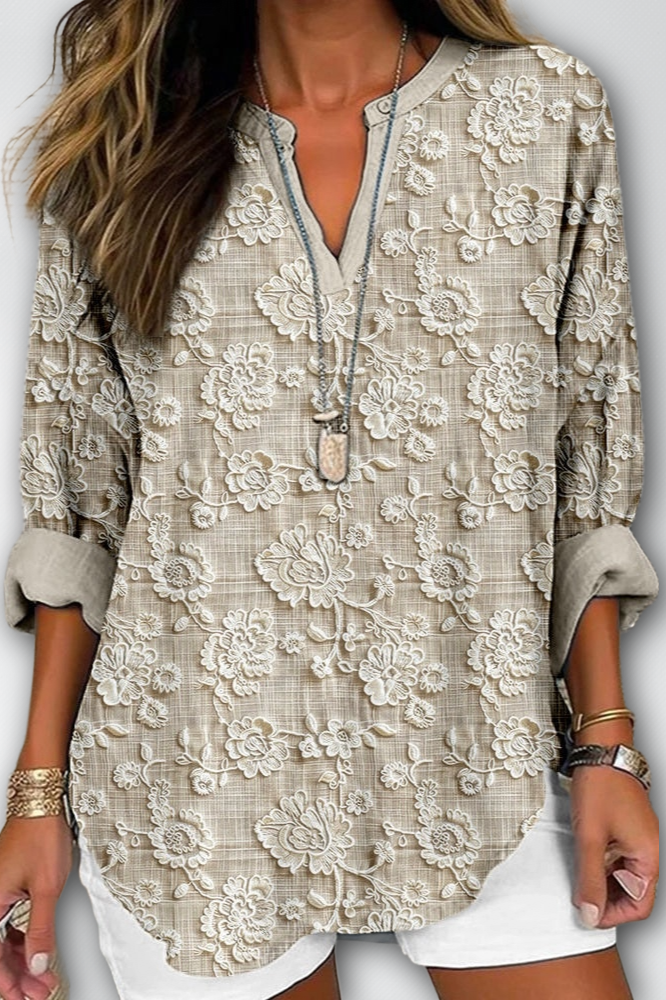 KATHERINE – TERRACOTTA BLOOM BLOUSE