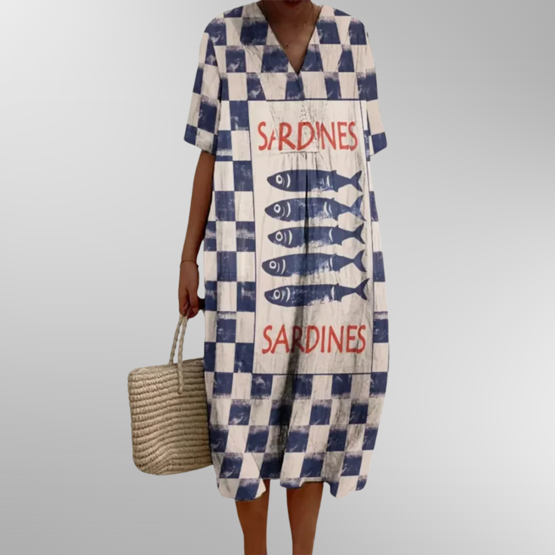 PLUM - CHECKED MIDI DRESS