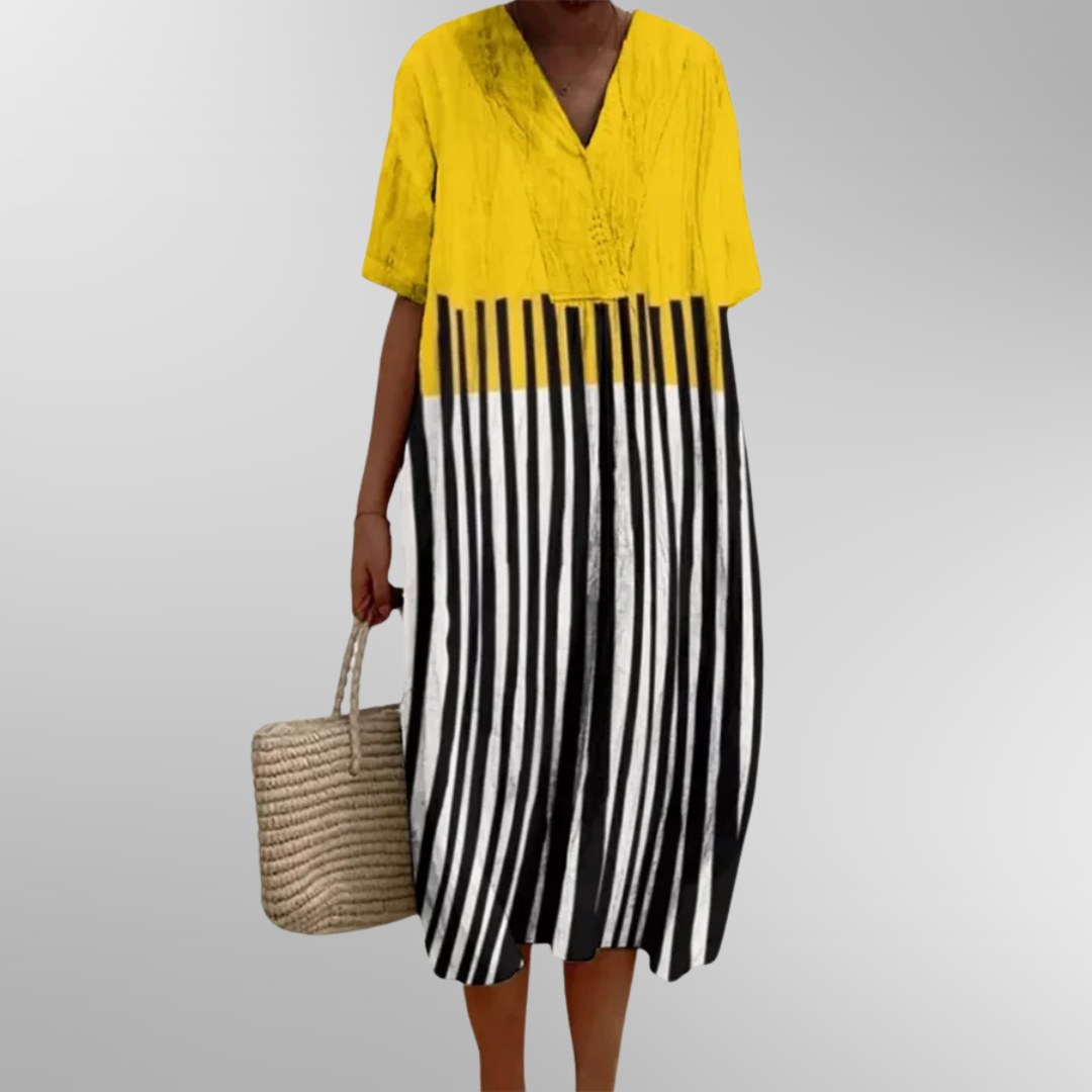 KENDRA - GRAPHIC STRIPE DRESS