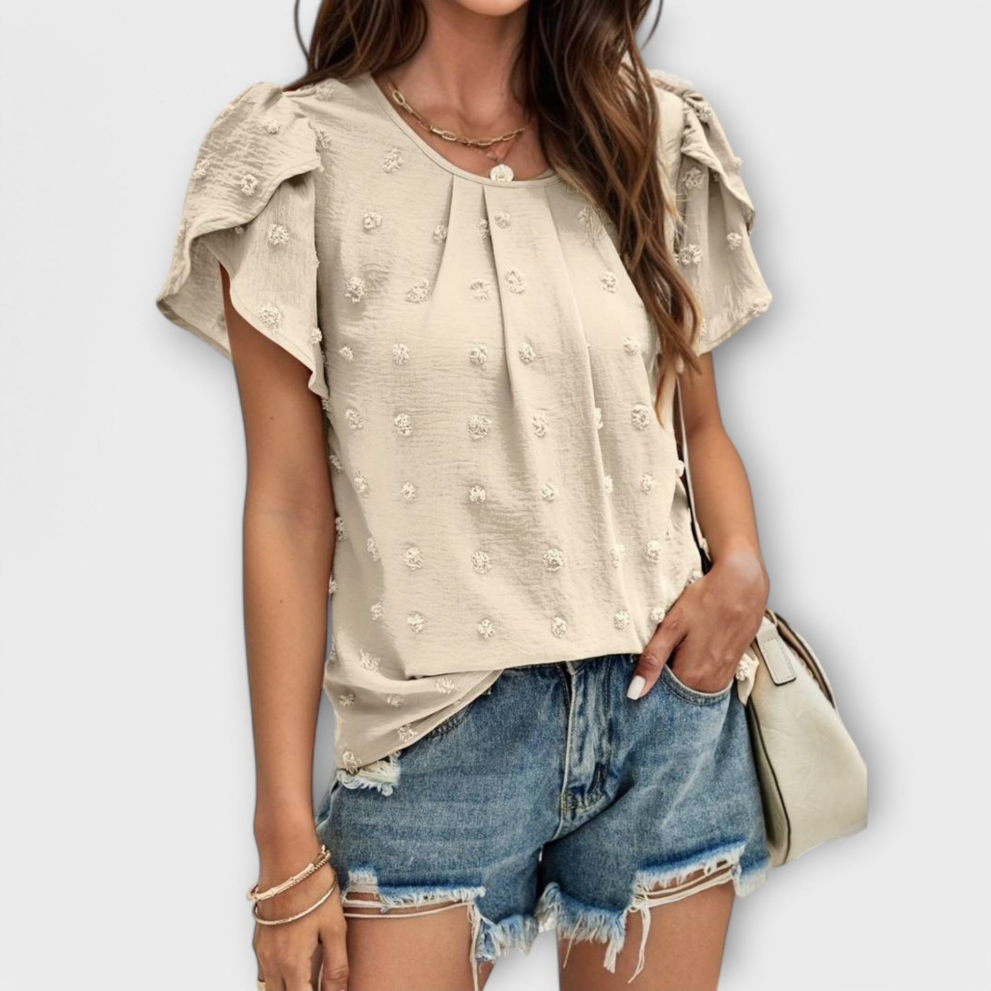 JODIE - ROMANTIC SWISS DOT BLOUSE