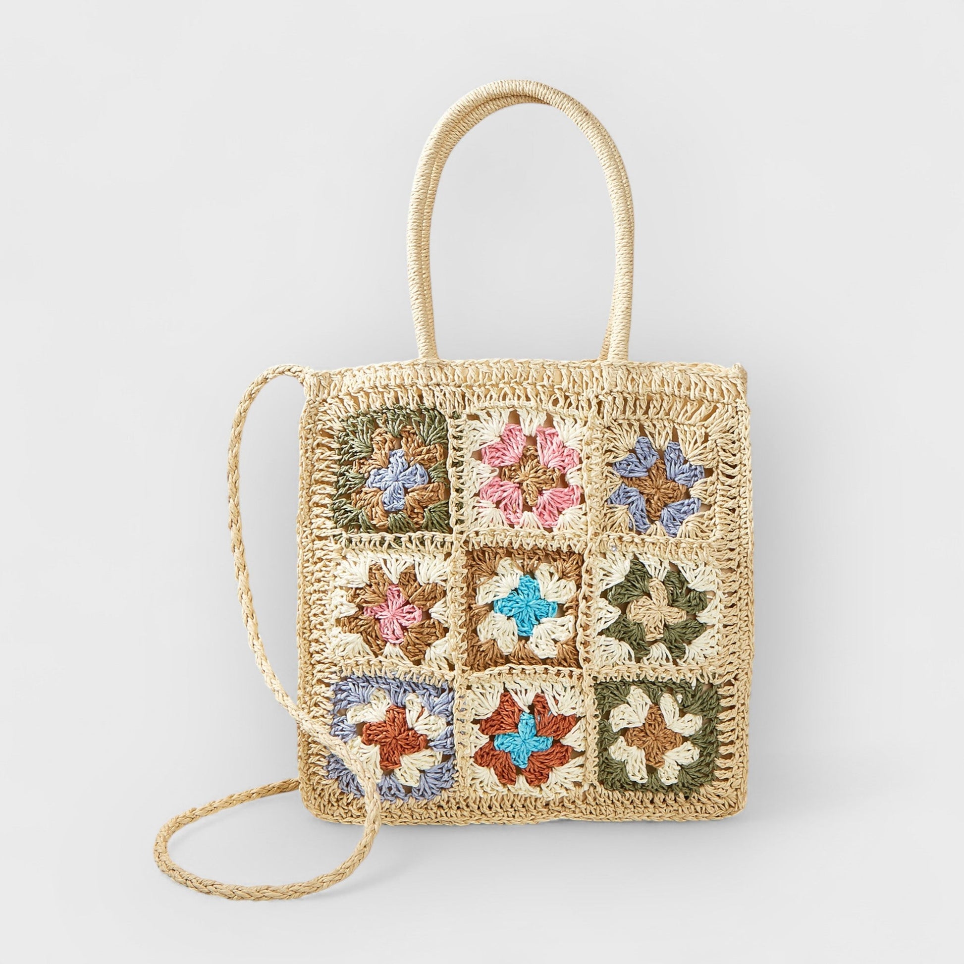 BRENDA - FLOWER WOVEN STRAW BAG