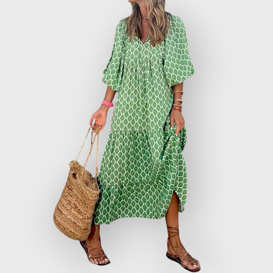ELLA - BOHEMIAN PRINTED MAXI DRESS