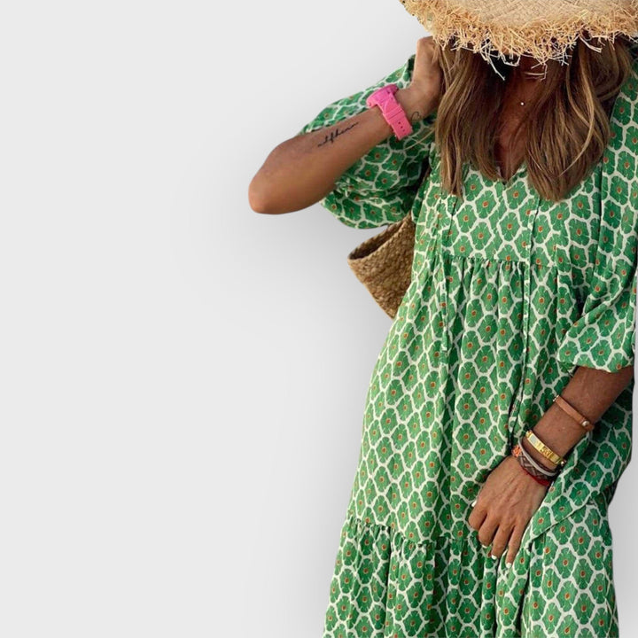 ELLA - BOHEMIAN PRINTED MAXI DRESS