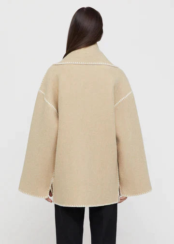 CANDICE – OVERSIZED COAT WITH SCARF DETAIL