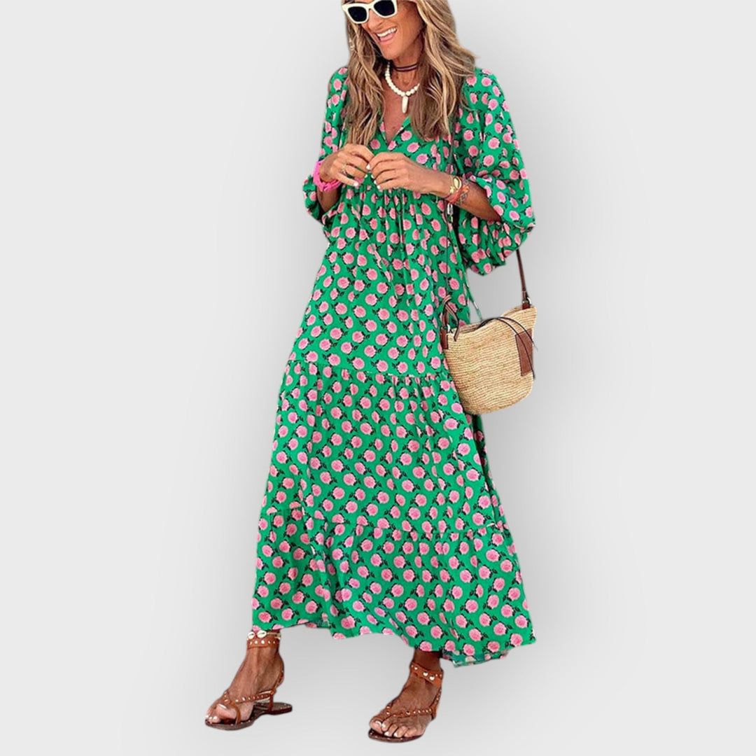 ELLA - BOHEMIAN PRINTED MAXI DRESS