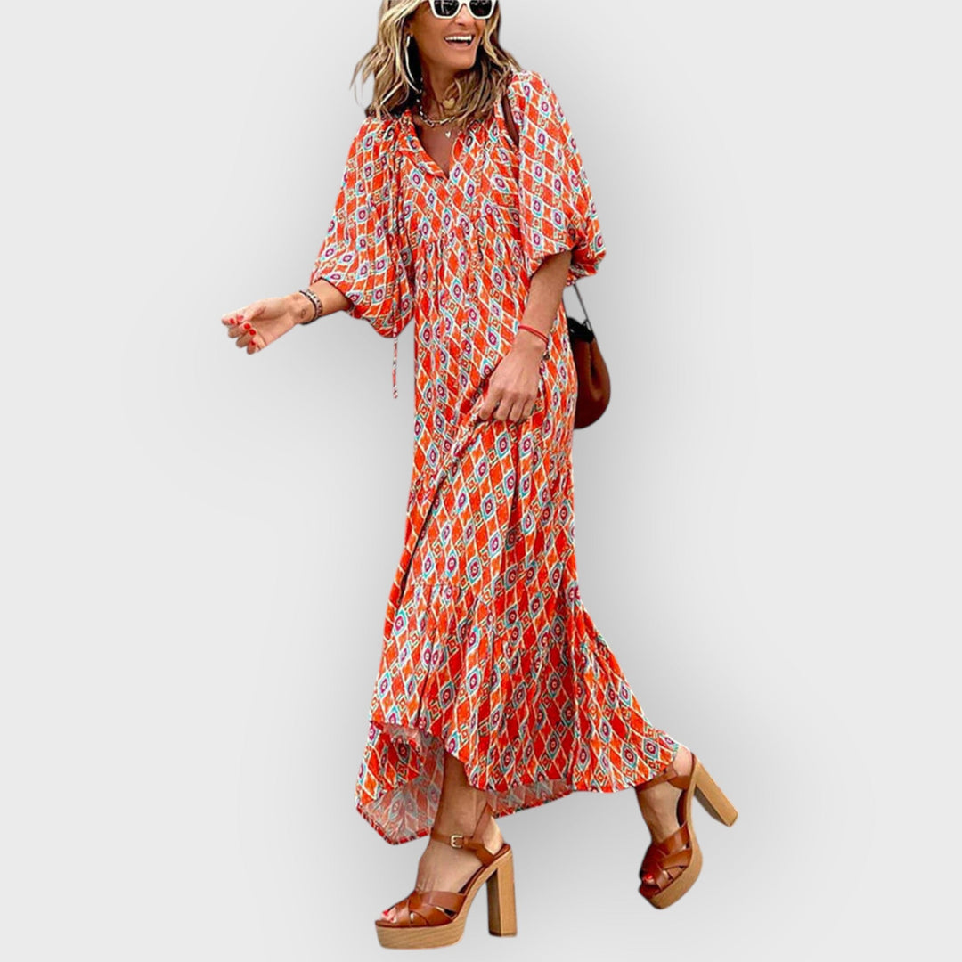 ELLA - BOHEMIAN PRINTED MAXI DRESS