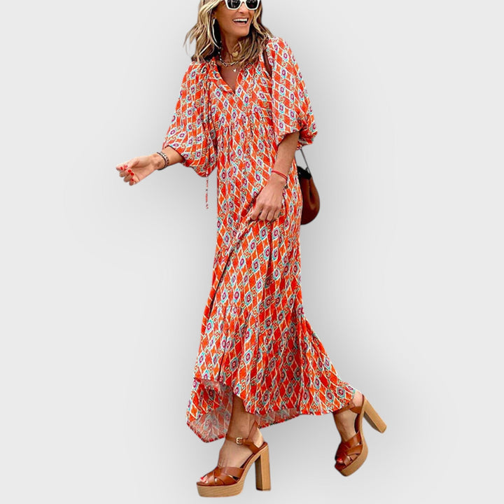 ELLA - BOHEMIAN PRINTED MAXI DRESS