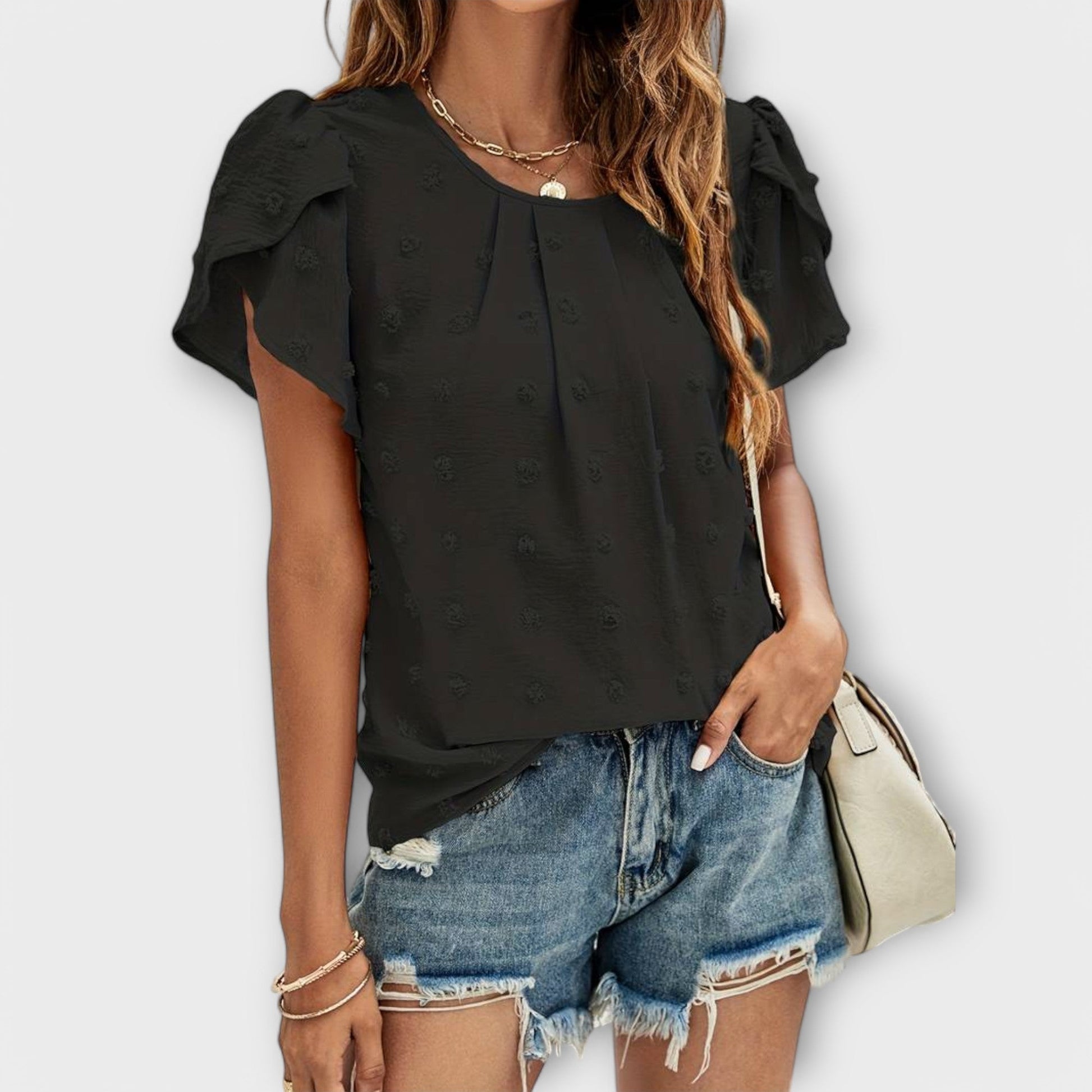 JODIE - ROMANTIC SWISS DOT BLOUSE