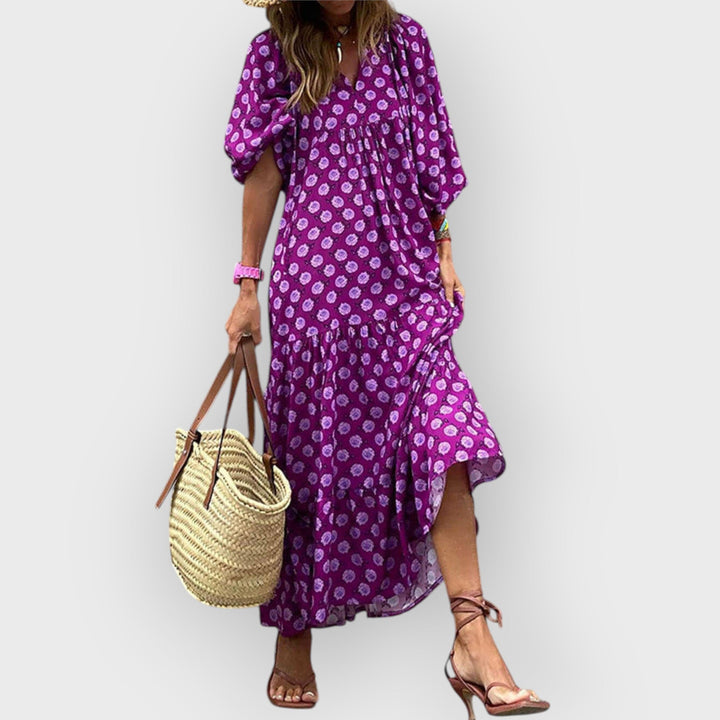 ELLA - BOHEMIAN PRINTED MAXI DRESS