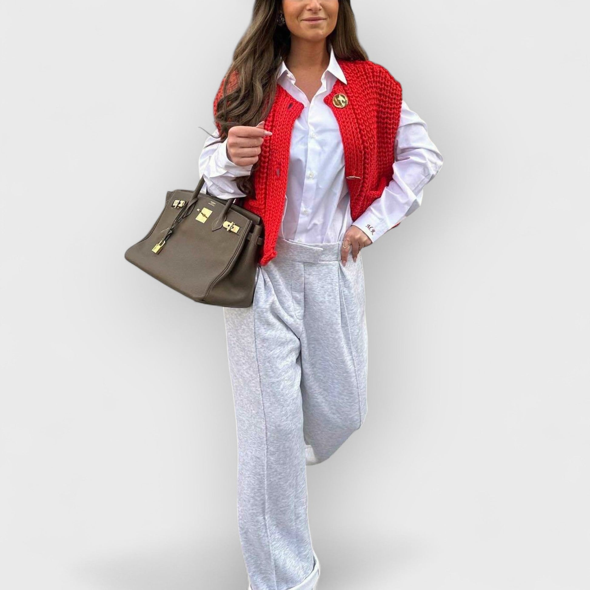 DARCY - SLEEVELESS KNIT CARDIGAN WITH POCKETS