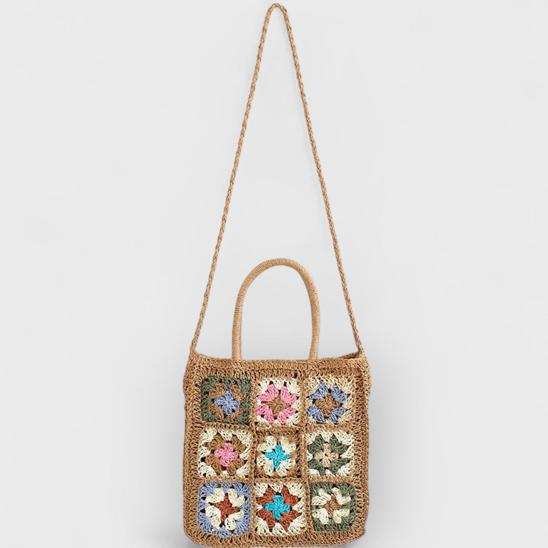 BRENDA - FLOWER WOVEN STRAW BAG