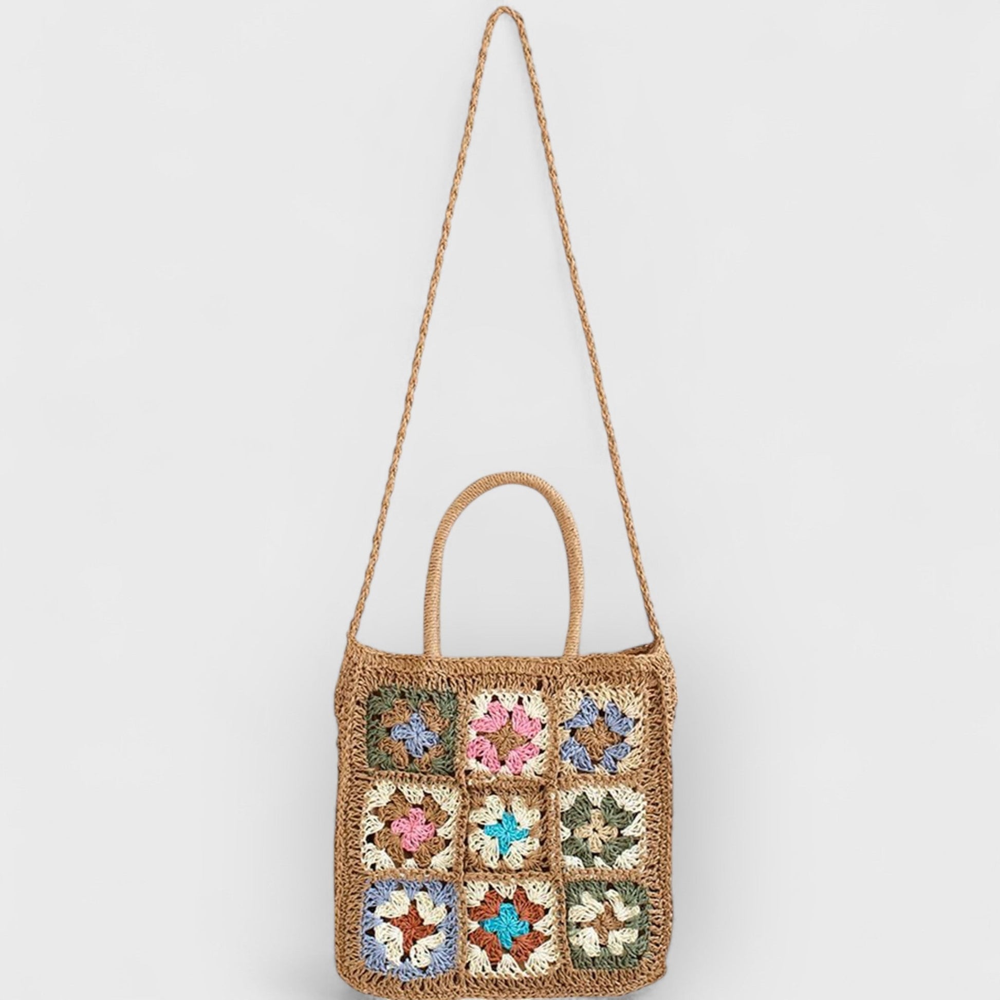 BRENDA - FLOWER WOVEN STRAW BAG