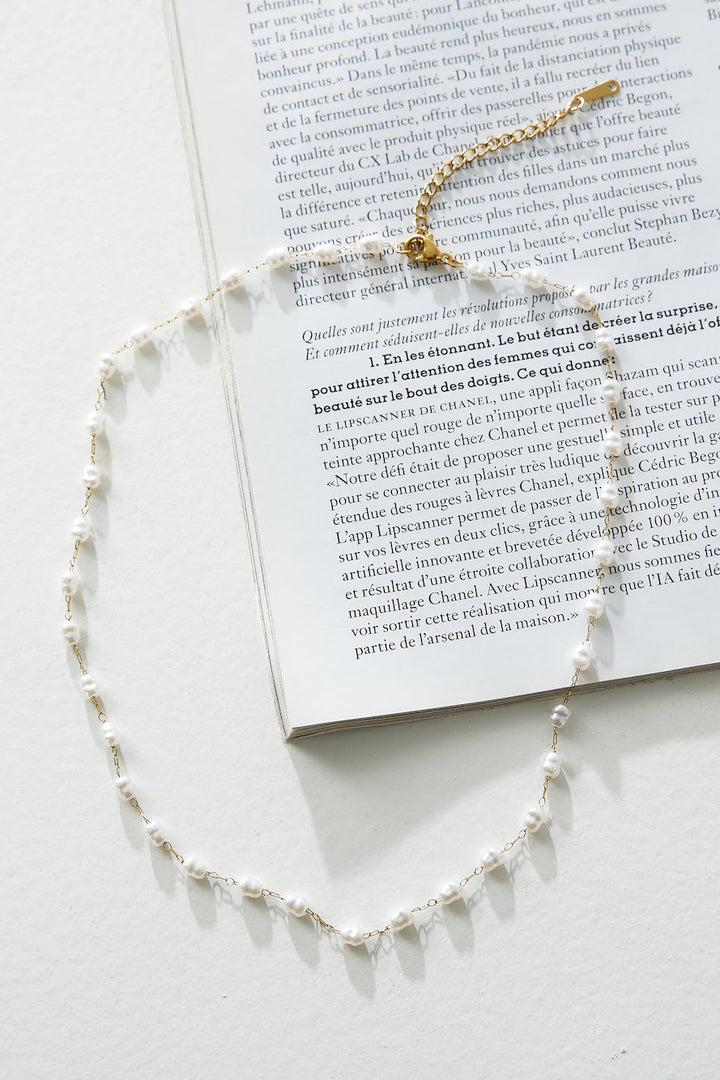 SUSAN - GOLD TONE PEARL NECKLACE