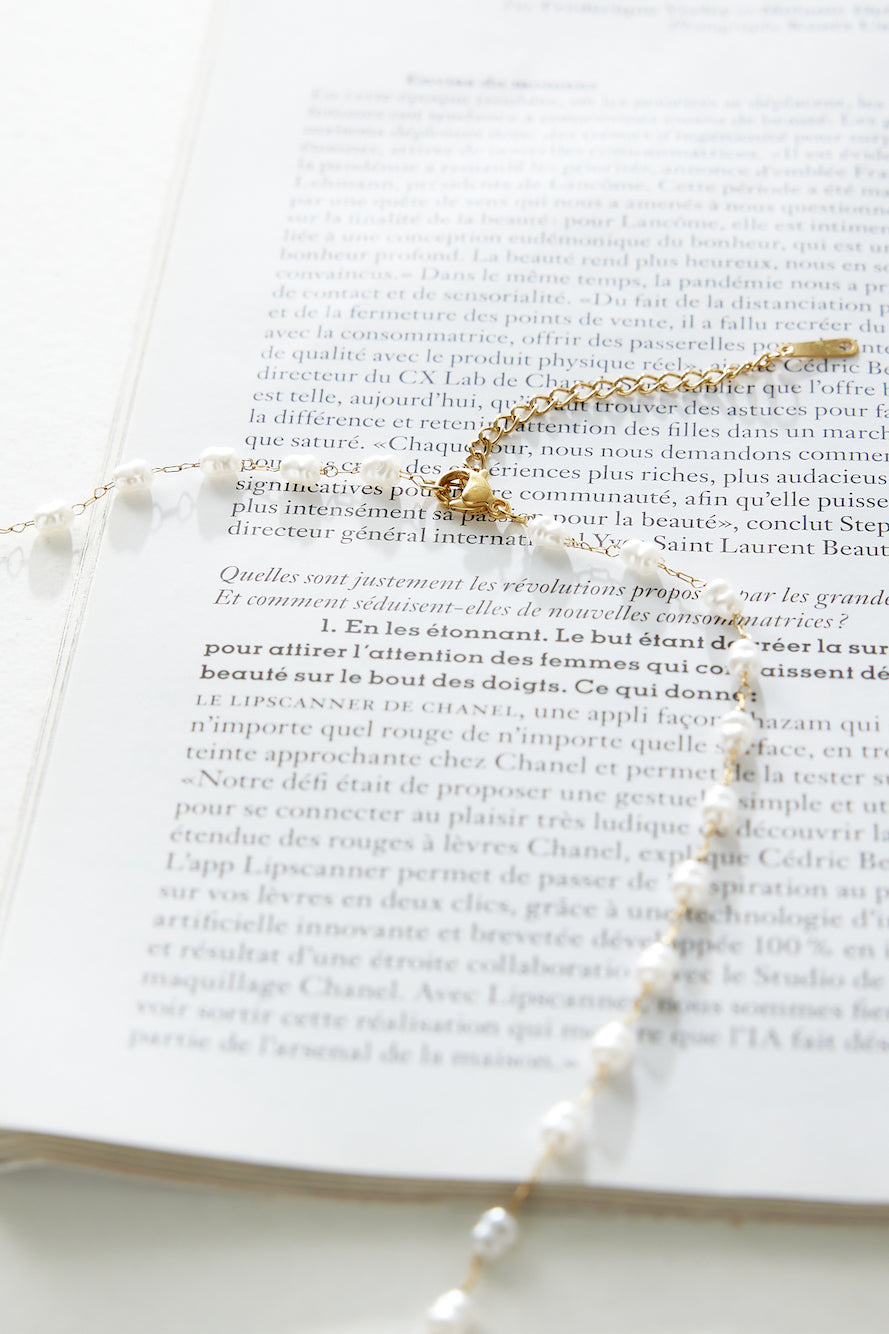 SUSAN - GOLD TONE PEARL NECKLACE