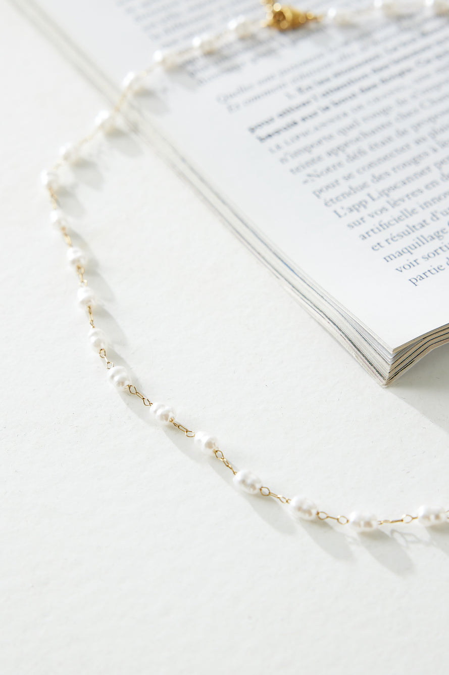 SUSAN - GOLD TONE PEARL NECKLACE