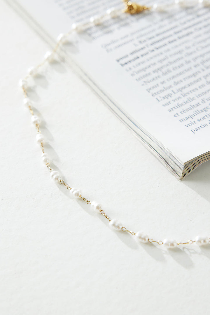 SUSAN - GOLD TONE PEARL NECKLACE