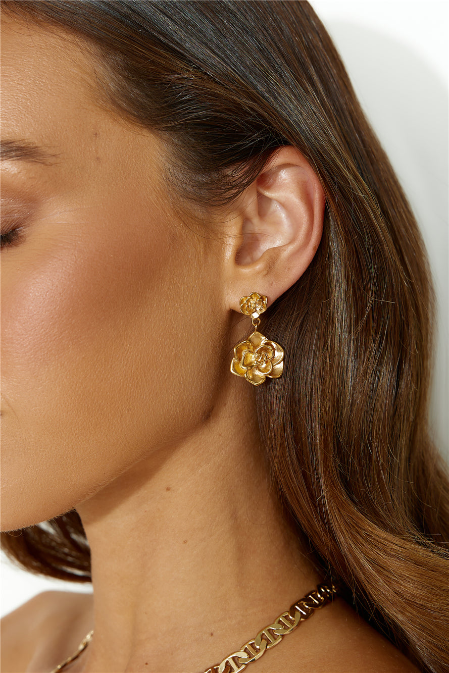 LORRAINE - GOLD-TONE BLOOM EARRINGS