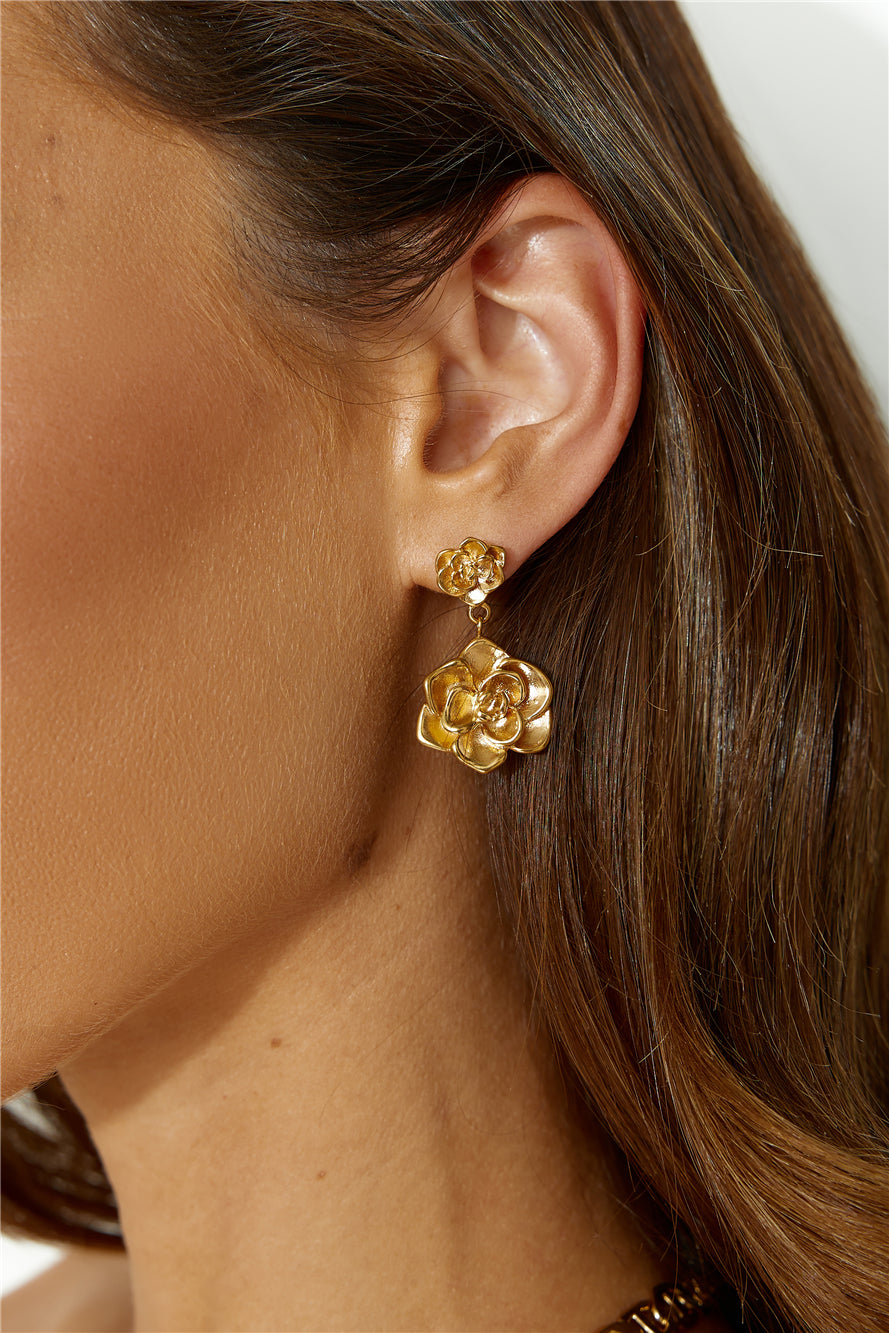 LORRAINE - GOLD-TONE BLOOM EARRINGS