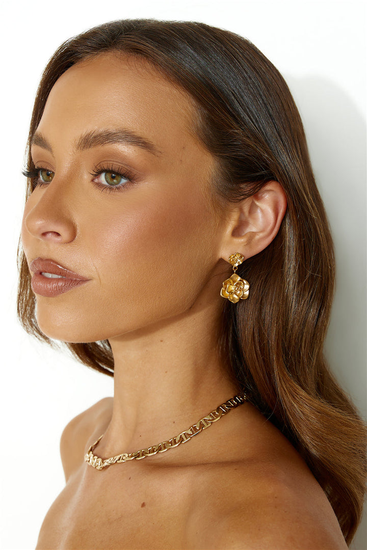 LORRAINE - GOLD-TONE BLOOM EARRINGS