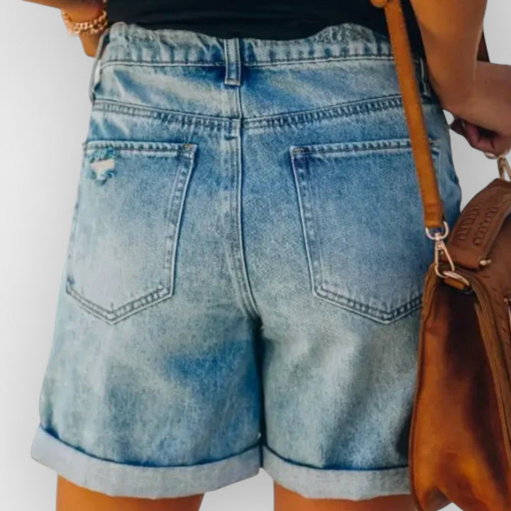 DEBRA - DISTRESSED ROLL-UP SHORTS