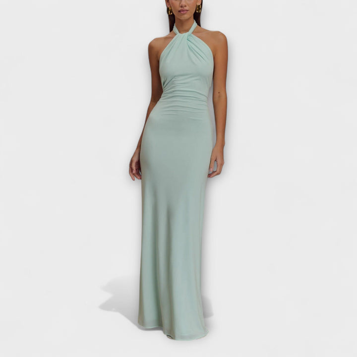 NAOMI - LAGOON SLINKY HALTER MAXI DRESS