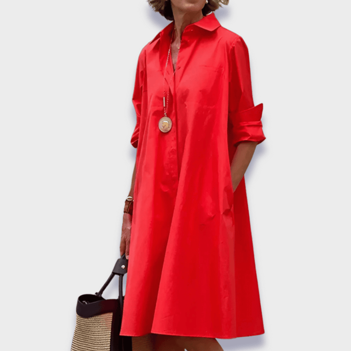 GERALDINE - ELEGANT COLLAR DRESS
