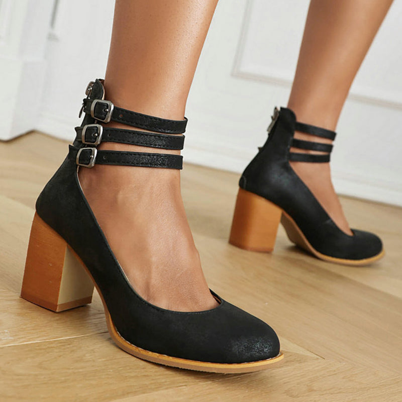 DAHLIA – TRIPLE STRAP BLOCK HEEL