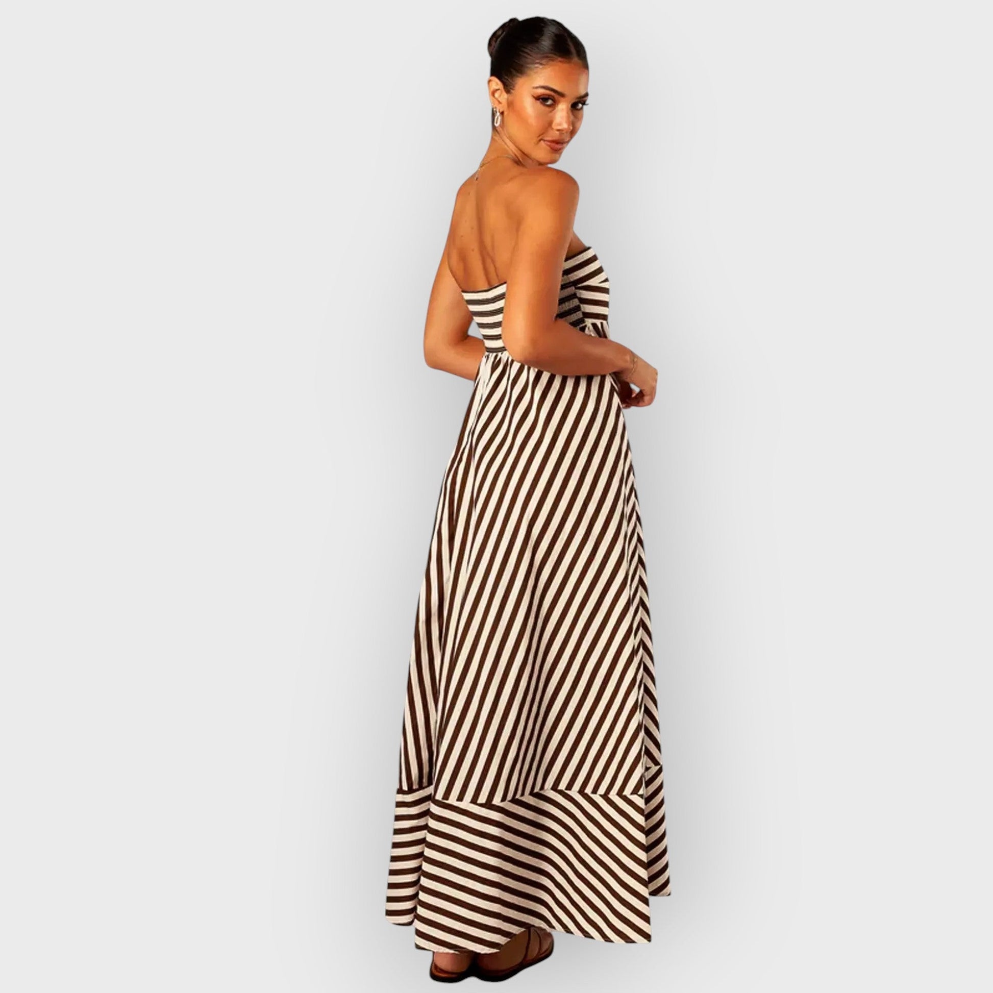 LISA - STRIPED STRAPLESS MAXI DRESS