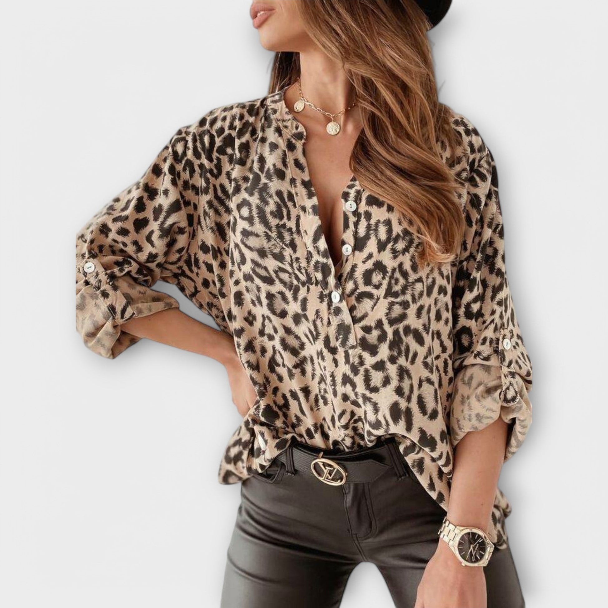 LESLEY - CONTEMPORARY LEOPARD BLOUSE