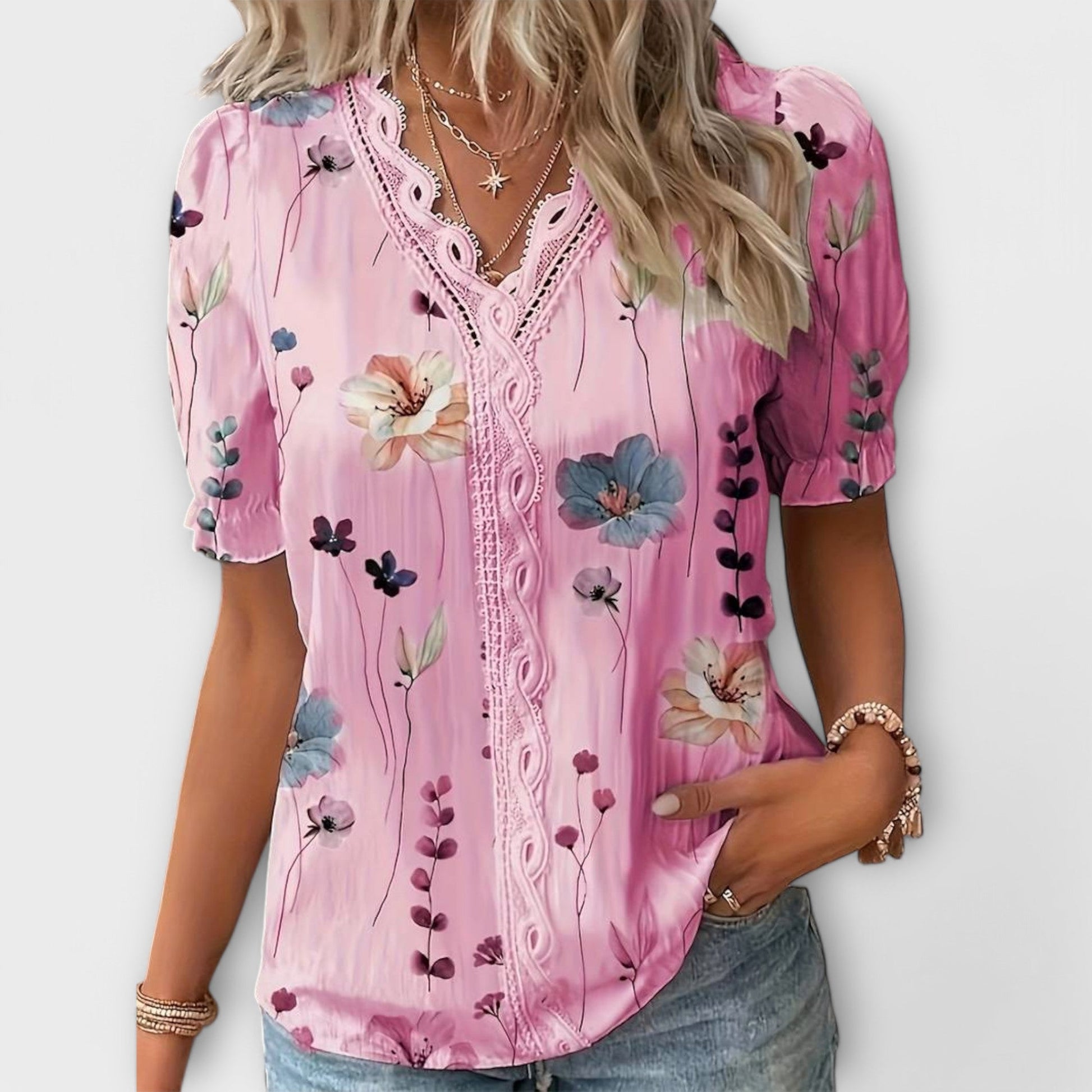 PAULINE - TIMELESS V-NECK BLOUSE