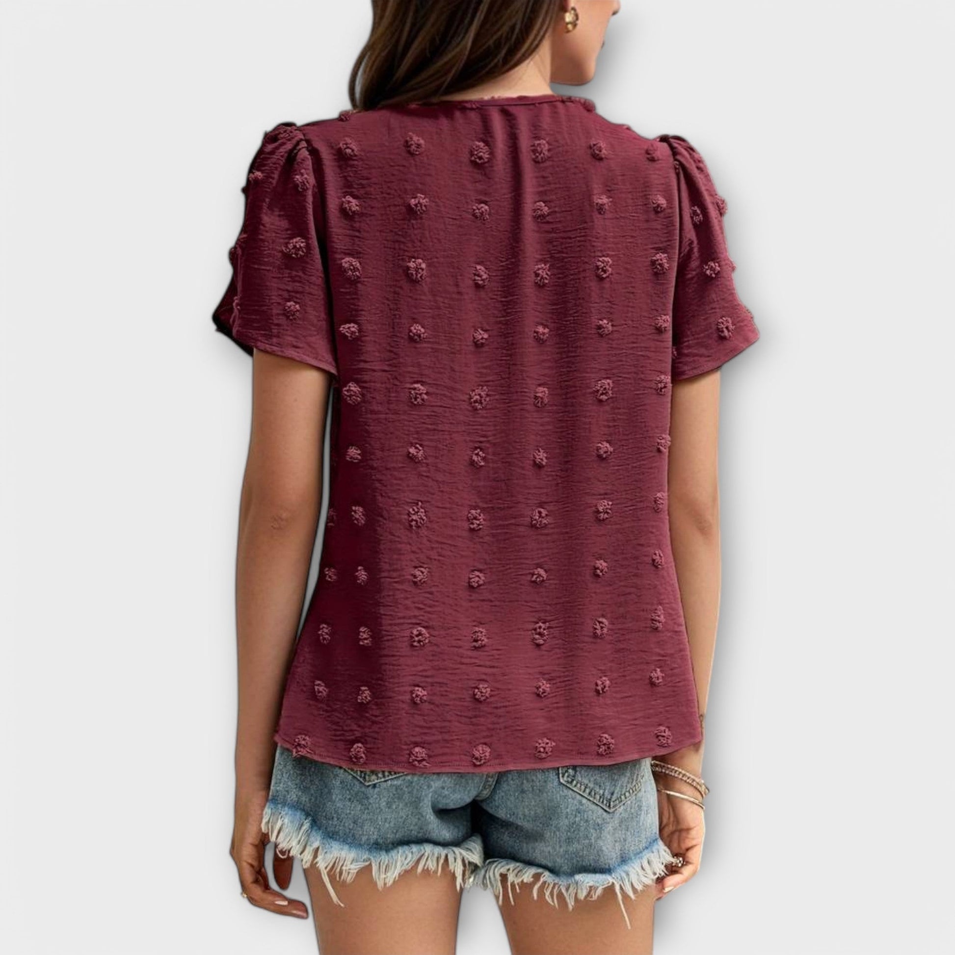 JODIE - ROMANTIC SWISS DOT BLOUSE