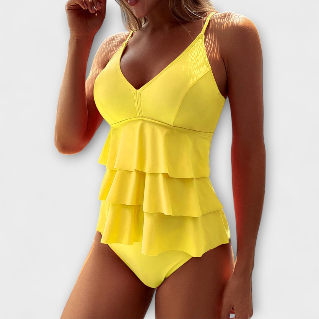 AMBER - RUFFLED TANKINI SET