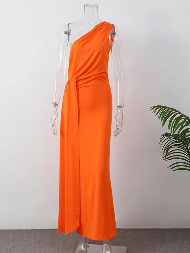 ESME - ASYMMETRIC ONE-SHOULDER LACE DRESS