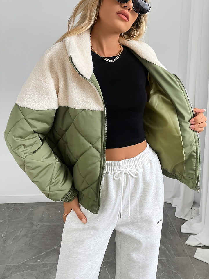 TANYA – SPORTY PUFFER WITH SHERPA DETAIL