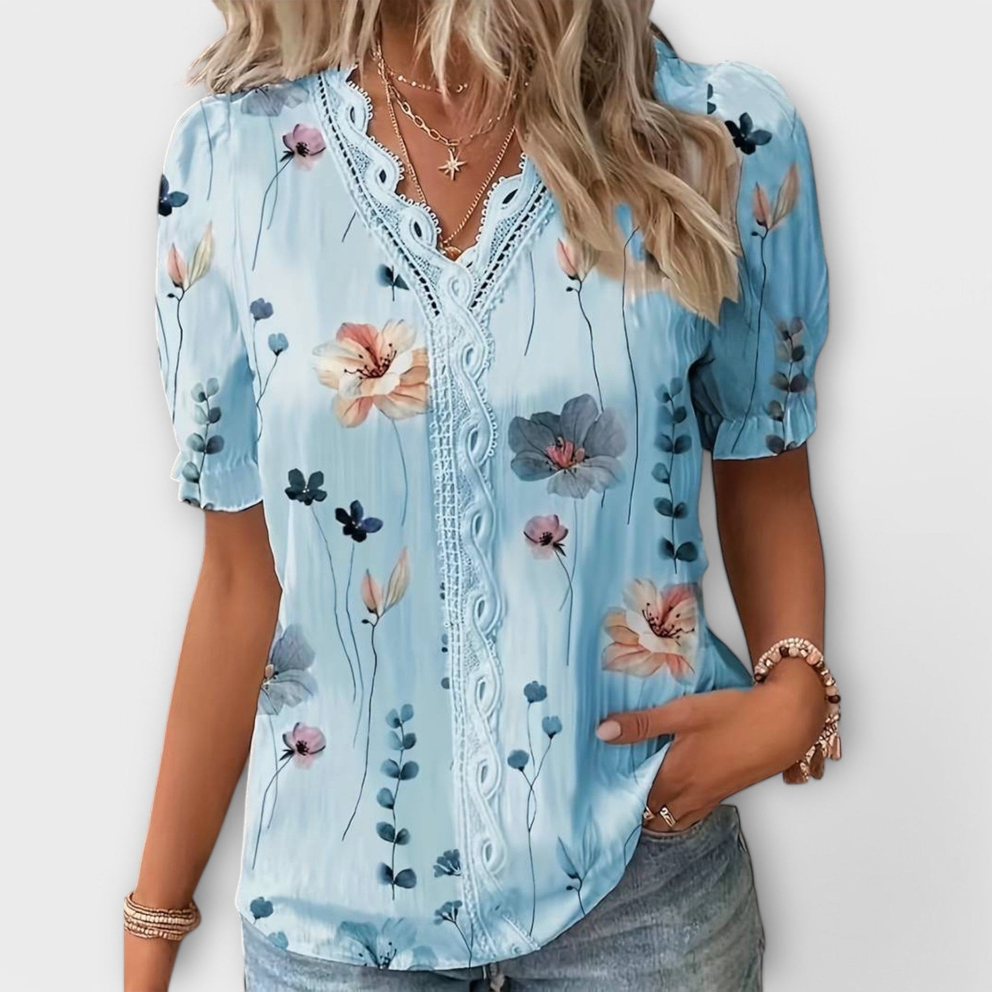 PAULINE - TIMELESS V-NECK BLOUSE
