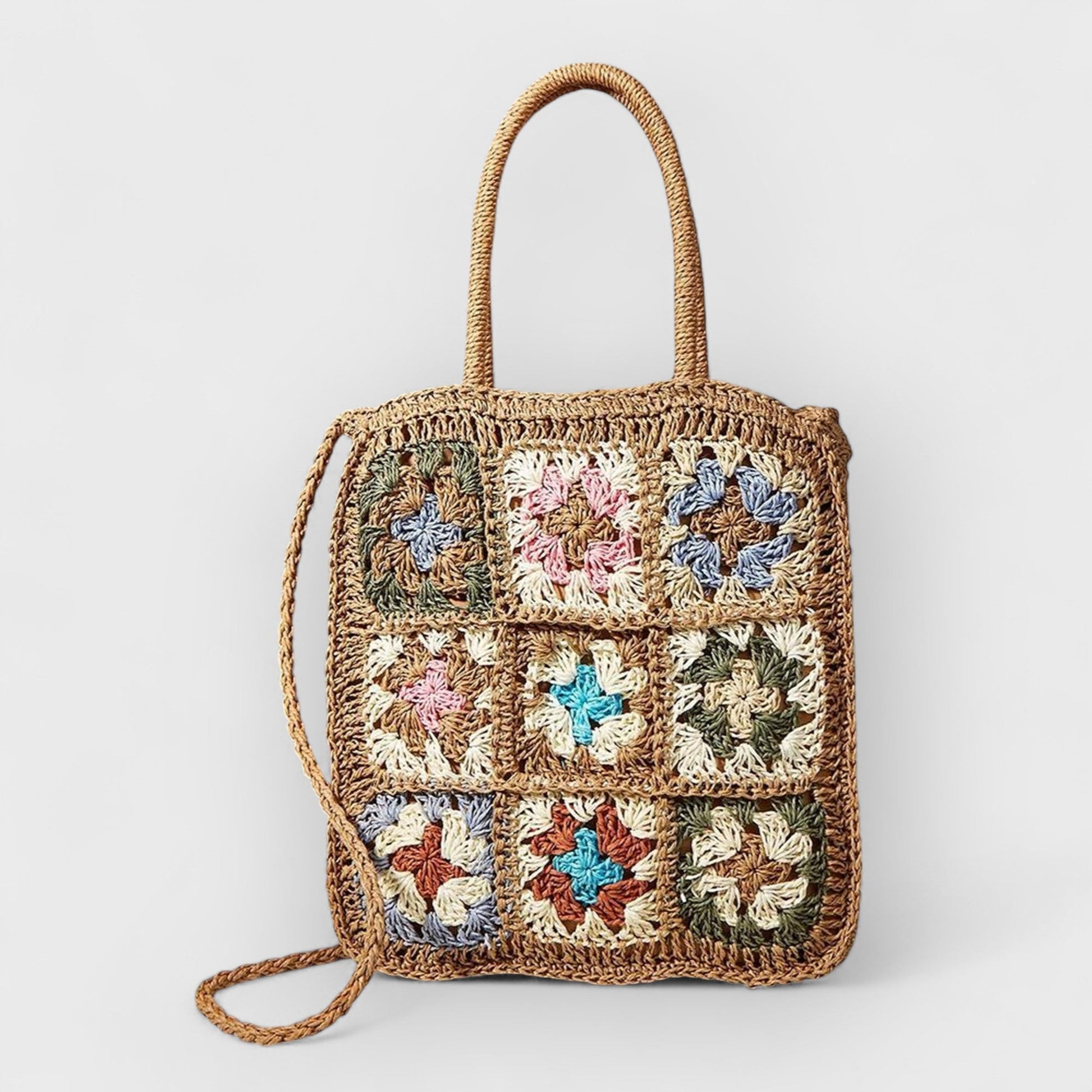 BRENDA - FLOWER WOVEN STRAW BAG