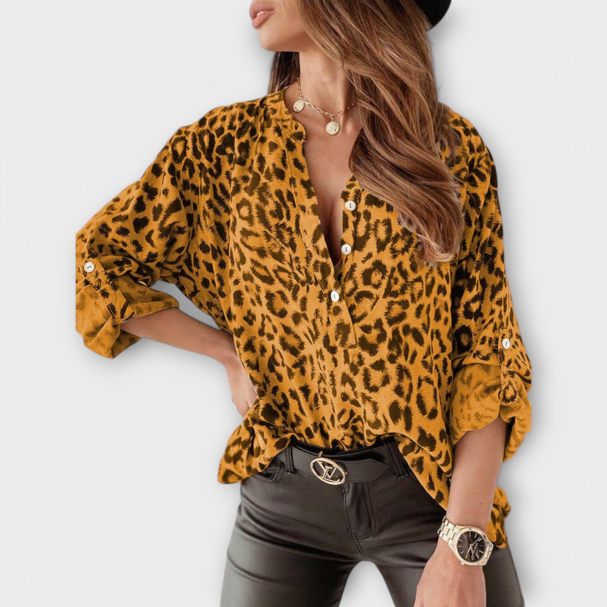 LESLEY - CONTEMPORARY LEOPARD BLOUSE