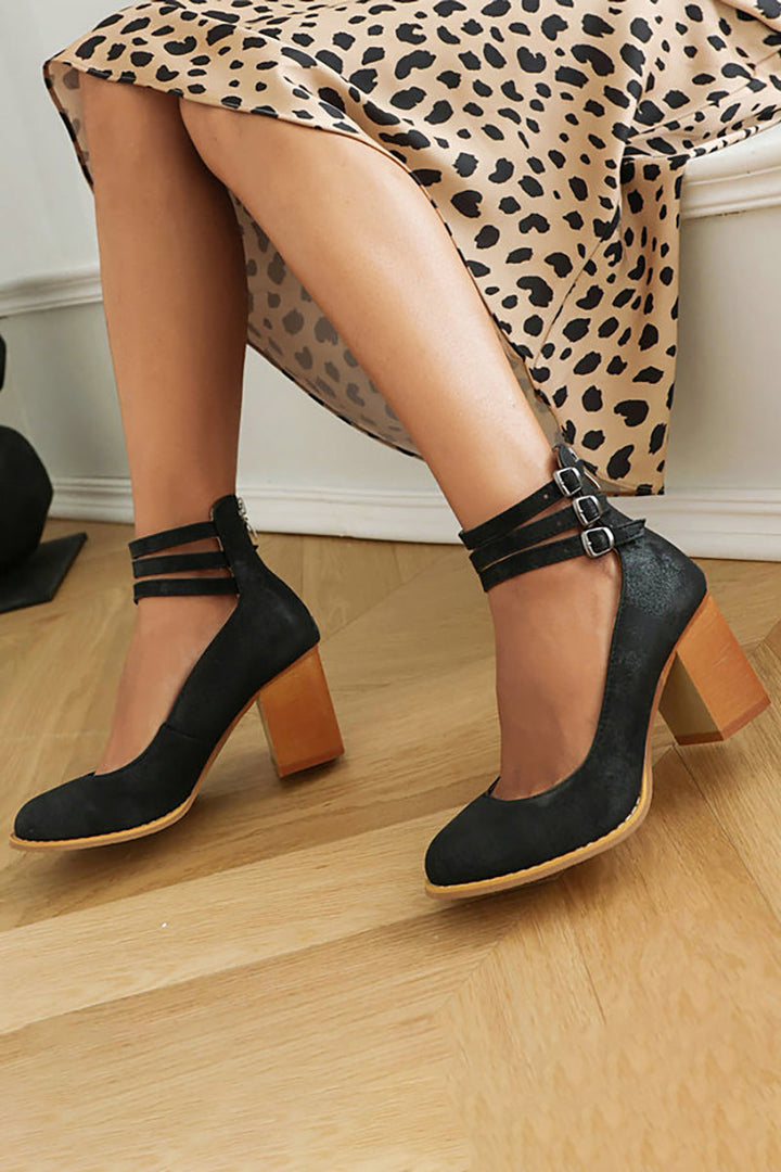 DAHLIA – TRIPLE STRAP BLOCK HEEL