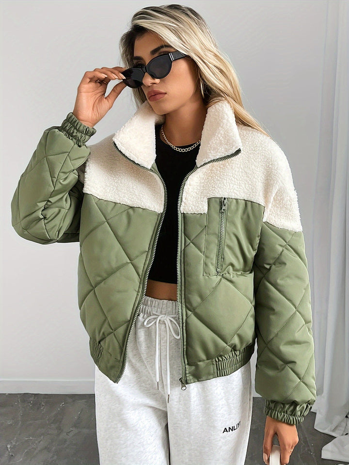 TANYA – SPORTY PUFFER WITH SHERPA DETAIL