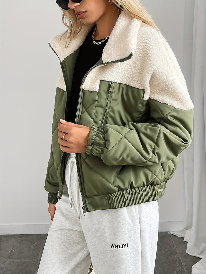 TANYA – SPORTY PUFFER WITH SHERPA DETAIL