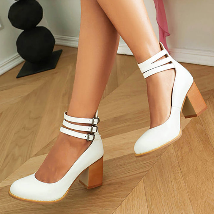 DAHLIA – TRIPLE STRAP BLOCK HEEL
