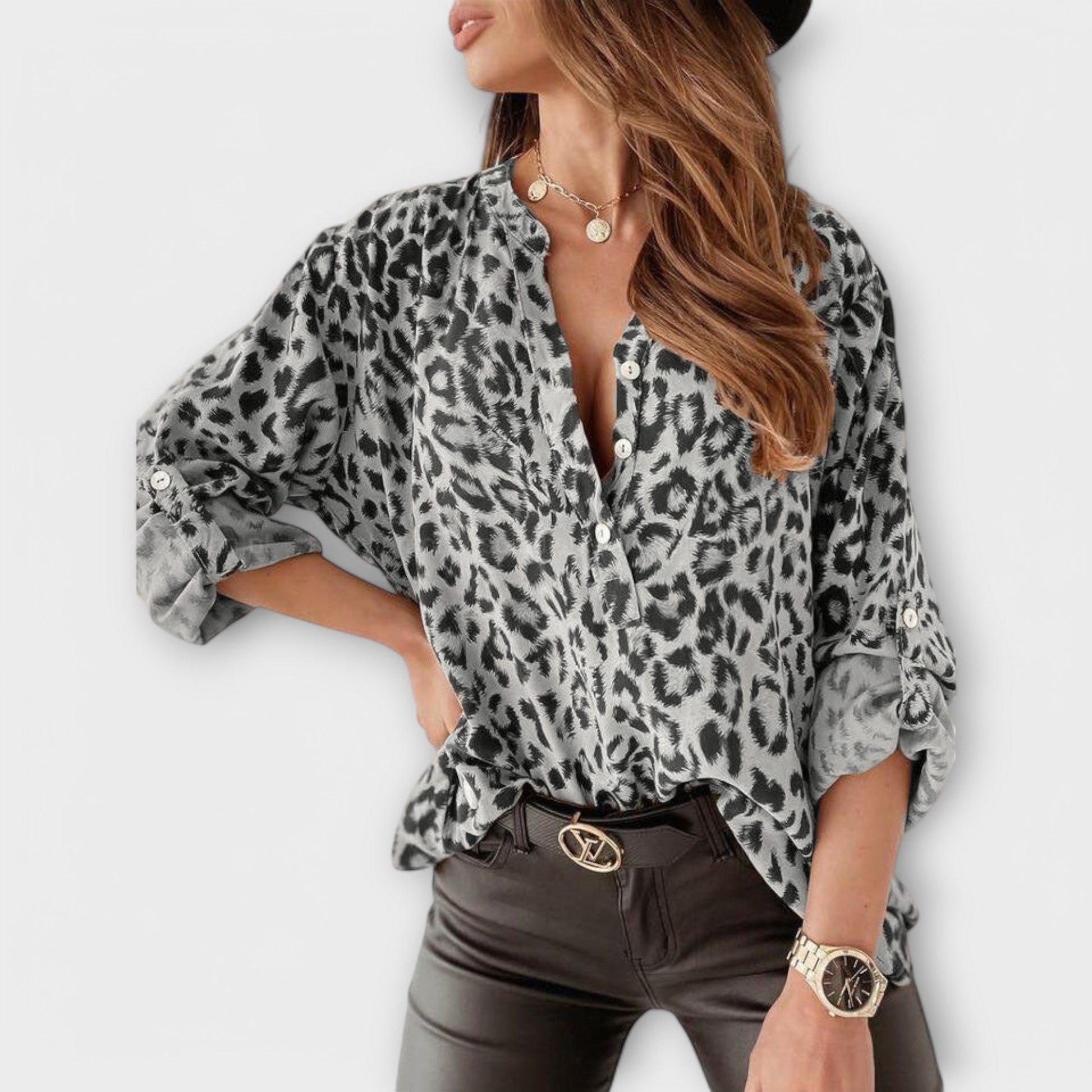 LESLEY - CONTEMPORARY LEOPARD BLOUSE