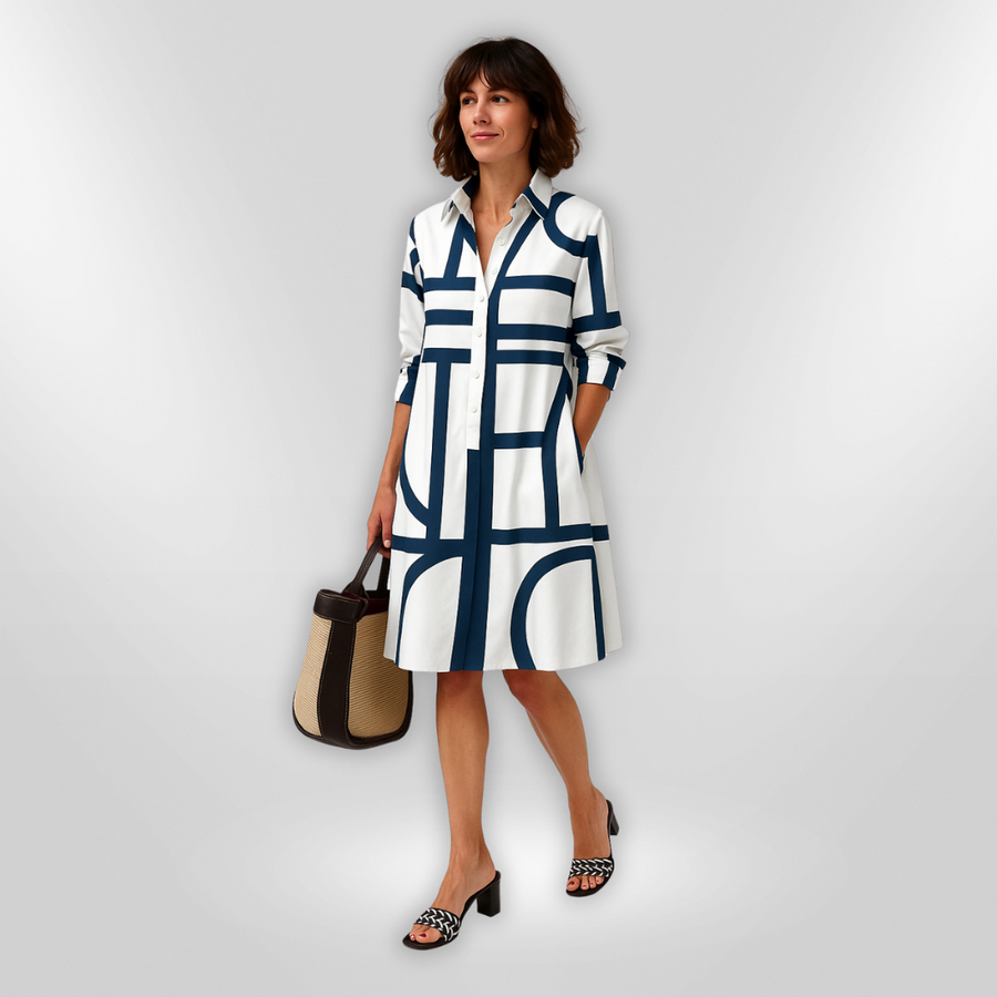 JOYCE - GRAPHIC MIDI DRESS