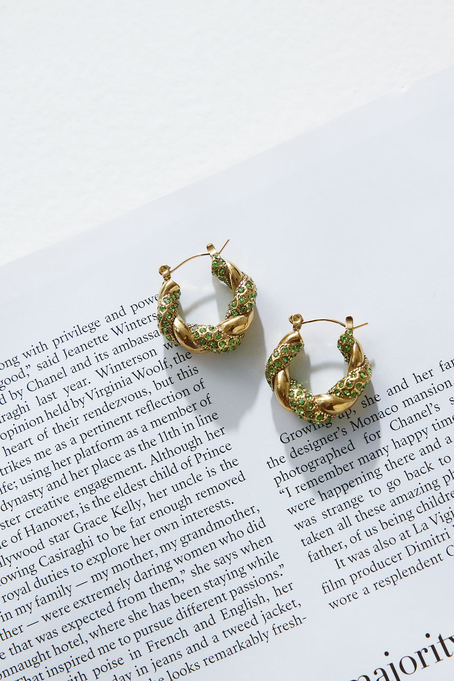 TRACY - GOLD-TONE CRYSTAL EARRINGS