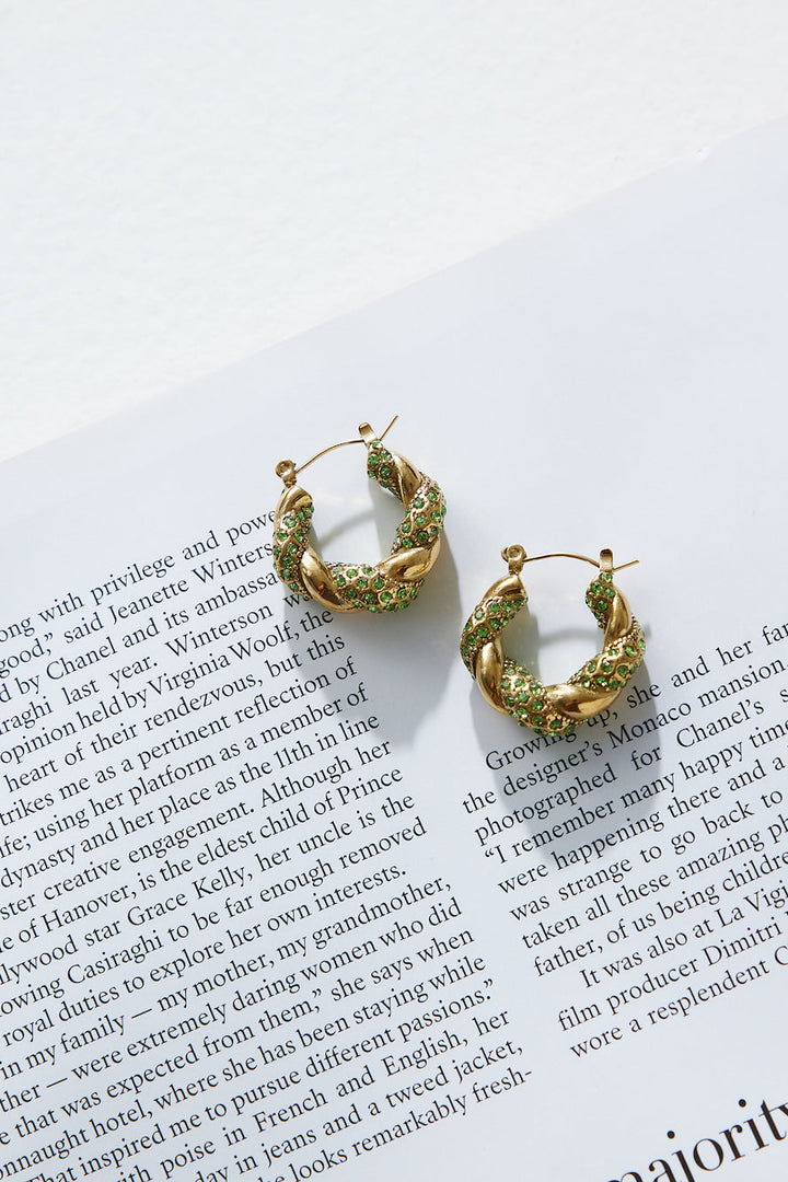 TRACY - GOLD-TONE CRYSTAL EARRINGS