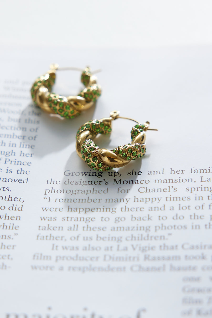 TRACY - GOLD-TONE CRYSTAL EARRINGS