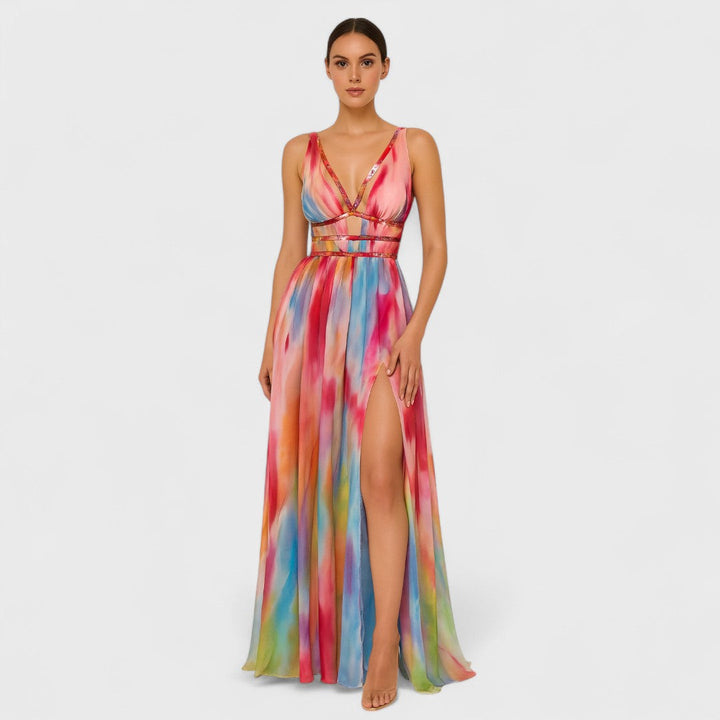 MIRA - TROPICAL SUNSET MAXI DRESS